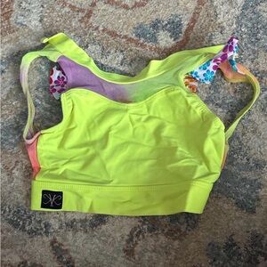 Vibrant Neon Yellow Kids Dance Costume Top